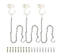 NACETURE 3 Pack Ceiling Hooks for Hanging Plants with Hanging Chain - Wall Hook Metal Plant Bracket Iron Lanterns Hangers for Wind Chimes, Planters