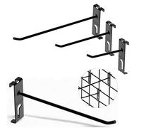 NACETURE 30 Pack Gridwall Hooks - 4", 6", 8" Metal Display Hooks (10 Each Size) for Wire Grid Panels, Heavy Duty Double Hanger for Retail & Home Use