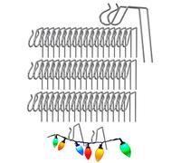 NACETURE 50 Pack Stainless Steel Christmas Light Hangers with Gutter Guard, Heavy-Duty Metal Hooks