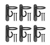 NACETURE Bucket Hooks for Horse Stalls - Anti-Tip Design Feed & Water Bucket Holders, Heavy Duty Stable Barn Fence Accessories - Black Metal Hangers for Horses