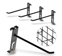 NACETURE Double Gridwall Hooks - 24 Pcs Display Hooks for Grid Wall Panel - 6 Inch with Extra Hook - Durable Steel Grid Wall Hooks for Hanging Retail Gridwall Accessories