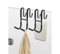 NACETURE Double Shower Door Hooks - 2 Pack Over The Door Towel Hook for Frameless Glass, Bathroom Hooks for Squeegee Rack, Robe, Organize