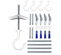 NACETURE Large Swag Hooks Plant Hooks for Ceiling Hooks for Hanging Plants - Ceiling Hangers Heavy Duty for Hanging Light - Chandelier Hook Ceiling Installation for Cavity Wall Fixing (White 4 Pack)