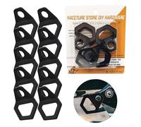 NACETURE Motorcycle Tie Down Anchor Hook Heavy Duty Stainless Steel 10 Pack - Dirt Bike Tie Down Strap Rings Accessories for Truck, Camper, Trailer, Truck Bed Tie Down Anchors (Large Black 10 Pack)