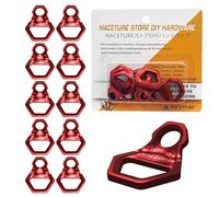 NACETURE Motorcycle Tie Down Anchor Hook Heavy Duty Stainless Steel 10 Pack - Dirt Bike Tie Down Strap Rings Accessories for Truck, Camper, Trailer, Truck Bed Tie Down Anchors (Red 10 Pack)