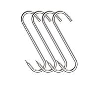 NACETURE Stainless Steel S Meat Hooks, 4 Pack 10 Inch 10mm Butcher Hooks