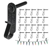 NACETURE String Light Hanger Hooks- Stainless Steel Light Clips, Outdoor Small Screw Hook for Christmas Party Led Light Wire, Led Fairy Light Hook (Black 20 Pack)