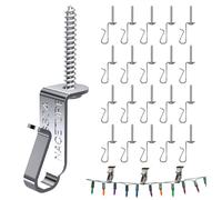 NACETURE String Light Hanger Hooks- Stainless Steel Light Clips, Outdoor Small Screw Hook for Christmas Party Led Light Wire, Led Fairy Light Hook (Sliver 20 Pack for Ceiling)
