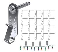 NACETURE String Light Hanger Hooks- Stainless Steel Light Clips, Outdoor Small Screw Hook for Christmas Party Led Light Wire, Led Fairy Light Hook (Sliver 20 Pack)