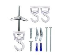 NACETURE Swivel Swag Hooks for Ceiling Hanging - Ceiling Hooks for Hanging Plants - Ceiling Hangers Heavy Duty for Hanging Light - Zinc Bolt Hook Installation for Cavity Wall Fixing (White 2 Pack)