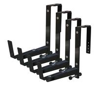 NACETURE Window Box Brackets for Railing- 4 Pcs Adjustable Planter Box Brackets- Sturdy, Stable Flower, Balconies and Fences- Upright Railing Plant Holder