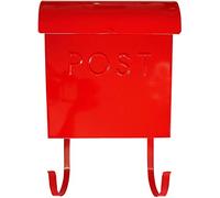 NACH Euro Series Modern Mailbox, Decorative Mail Holder, Wall Mount Mailboxes for Outside, Rust Resistant Galvanized Metal Mailbox, 12" x 11" x 4.5", Red, MB-44766