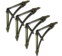 NACH JS-90-065BRS JS-90-065 Series Half Round Decorative Wall Mount Shelf Bracket, Small, Antique Brass, 4 Piece