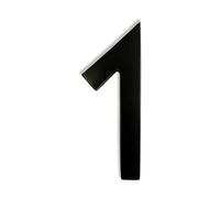 NACH Magnetic 5 inch Aluminum Black House Numbers for Outside - Number 1, Modern House Numbers with Mounting Hardware