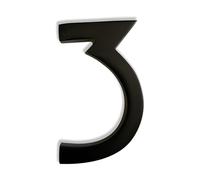 NACH Magnetic, 5 inch Aluminum Black House Numbers for Outside - Number 3, Modern House Numbers with Mounting Hardware