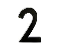 NACH Magnetic House Numbers, 6 inch Aluminum Black House Numbers for Outside - Number 2, Modern House Numbers with Mounting Hardware