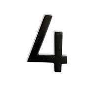 NACH Magnetic Numbers for House Address Outside, Modern House Numbers for Outside, Rustproof Aluminum Black House Numbers, Magnetic Mailbox Numbers for Outside 4 inch House Numbers, 4, HH-4MAG-BLK-4