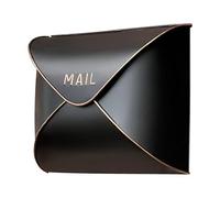 NACH MB-6941S Small Metal Black Copper Wall Mounted Mailbox for Outdoor Wall Mounting, 28 x 12 x 22 cm, Wall Mounted Mailbox