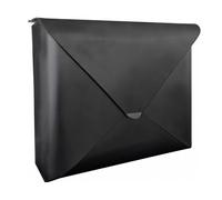 NACH Sleek Envelope Waterproof Wall Mount Mailbox, Large for Outside, Extra Large Capacity, Black, 12.5x4x10 Inches, MB-6950
