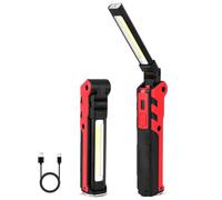 Nachar LED Magnetic Torch, Portable Foldable Flashlight Inspection Lamp Rechargeable Work Light, 180° Folding Magnet Base Super Bright Torches for Repair, Emergency and Camping