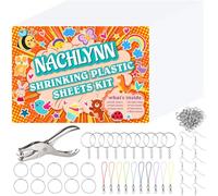 NACHLYNN 166 PCS Shrink Kit Dinks Heat Shrinky Sheets with 25 PCS Shrinks Plastic Sheets for Kids Jewelry Keychains Creative Ornaments Craft