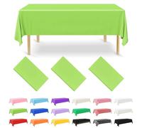 NACHLYNN 3 Pack Disposable Plastic Tablecloths 137 x 274 cm Sage Green Rectangle Table Cover for Holiday Party Engagement Weddings Baptism Birthday Decoration