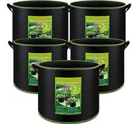 NACHLYNN 5-Pack 10 Gallon Grow Bags with Handles Thickened Nonwoven Fabric Pots Heavy Duty Aeration Fabric Pots Plant or Fruits Flowers Plant
