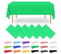 NACHLYNN 6 Pack Disposable Plastic Tablecloths 54 x 108 Inch Dark Green Rectangle Table Cover for Holiday Party Engagement Weddings Baptism Birthday Decoration
