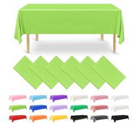 NACHLYNN 6 Pack Disposable Plastic Tablecloths 54 x 108 Inch Sage Green Rectangle Table Cover for Holiday Party Engagement Weddings Baptism Birthday Decoration