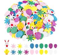 NACHLYNN Easter Foam Stickers Bunny Eggs Chick Flower Stickers for Kids Crafts Greeting Cards Home Decoration Easter Supplies (600)