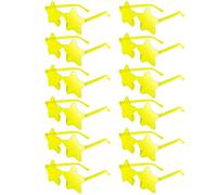 NACHLYNN Rimless Star Shaped Sunglasses Pentagram Glasses Transparent Sunglasses Valentine Day Party Favor (12, Yellow)