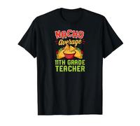Nacho Average 11th Grade Teacher Value Graphic T-Shirt, Men, Black, M