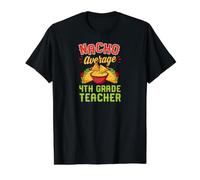 Nacho Average 4th Grade Teacher Value Graphic T-Shirt, Men, Black, M
