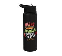 Nacho Average Brother of the Bride Mexican Mustache Stainless Steel Insulated Water Bottle