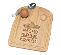 Nacho Average Rugby Player Breakfast Dippy Egg Cup Board Wooden Easter