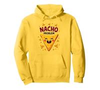 Nacho Problem: Cute Mexican Food Pun Graphic Pullover Hoodie, Adult Unisex, Lemon, XL