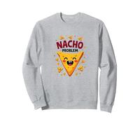 Nacho Problem: Cute Mexican Food Pun Graphic Sweatshirt, Adult Unisex, Heather Grey, M