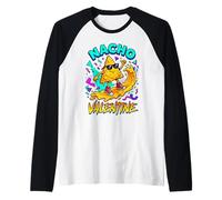 Nacho Valentine Funny Anti-Valentine Food Pun Retro 90s Art Raglan Baseball Tee