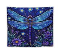 NACHOMACHO Purple DragonflyTapestry Wall Hanging, Tapestry Aesthetic Design, Wall Decoration Ceiling for Bedroom Dorm 50"x60"