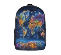 NACHOMACHO World Map Bookbag Kids School Backpack School Bags 3D Printed Cartoon School Bag for Boys Elementary And Middle School Student Backpacks 17inch