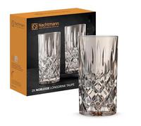 Nachtmann 2-Piece Long Drink Glasses Set, 395 ml, Taupe, Noblesse, 105713, Cocktail Glasses Made of Crystal Glass, Drinking Glasses Dishwasher Safe