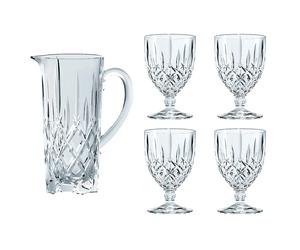 Nachtmann Noblesse set pot and 4 st glass clear