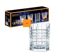 Nachtmann Set of 4 Whisky Tumblers 12oz Square 101050 Crystal Clear