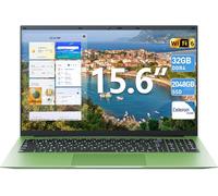 Naclud Laptops, Laptop with 36GB RAM 128GB EMMC+1024GB SSD Expandable 4TB, 15.6 Inch Computer,WiFi 6,Celeron N5095,180° Open Angle, 11 Home, USB 3.2,HDMI, Type-C,7000mAh ultra-long battery life(Green)