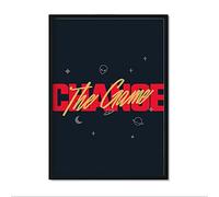Nacnic Art Print Changes the game. Posters with label design and motivational messages for day to day. Interior decoration. A4 size with frame.