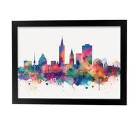 Nacnic Birmingham Poster in Abstract Watercolor style Skyline of City and Monument Illustration Modern Nordic Wall Art Prints for Interior Design and Decoration, Size A3