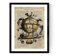 Nacnic 'FILM FOR FRAMING Arca de Noe.Definition of Dictionary Print Creativity Poster with Vintage Image of Hot Air Balloon. Size A4. Paper 250 Grams and Resistant Inks.