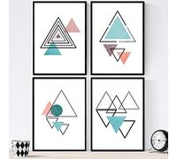 Nacnic Nordic Style Poster Set Triangle Forms & Forces Art Prints Art Prints Set of 4 Sheets Unframed A4 (21x29.7cm) size 250g paper for Home Living Nursery decoration