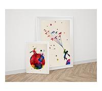 Nacnic Pack of Watercolour The Little Prince Planet Posters. Square Wall Deco Pictures of Animals and Children's Tales for a colourful touch in your home, office, shops... Various sizes, FRAMELESS.