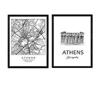 Nacnic Pack posters Athens - Acropolis. Sheets with monuments of cities. A3 size